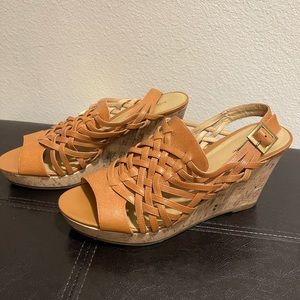 Kelly & Katie Tan Wedge Sandels